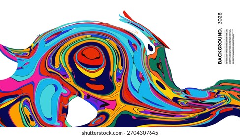 Colorful Psychedelic Fluid Vector Banner – Trippy Abstract Colorful  Background 2026