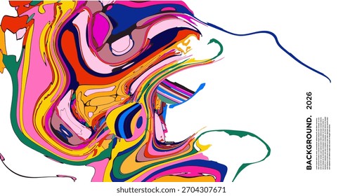 Banner colorido do vetor do fluido psicodélico - Fundo colorido abstrato do trippy 2026