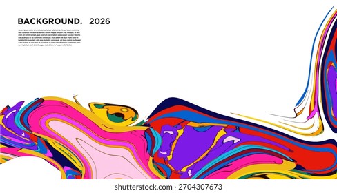Colorful Psychedelic Fluid Vector Banner – Trippy Abstract Colorful  Background 2026