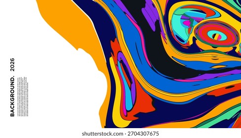 Colorful Psychedelic Fluid Vector Banner – Trippy Abstract Colorful  Background 2026