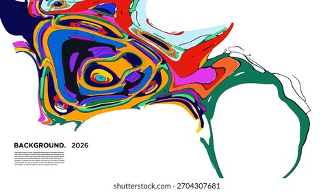 Colorful Psychedelic Fluid Vector Banner – Trippy Abstract Colorful  Background 2026