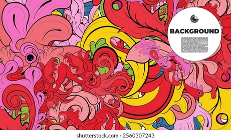 colorful psychedelic illustration for any design such as background, music festival, book cover, summer flayer, homepage, landing page.