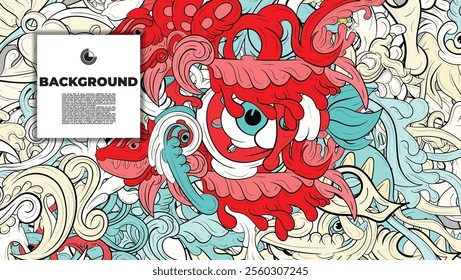 colorful psychedelic illustration for any design such as background, music festival, book cover, summer flayer, homepage, landing page.