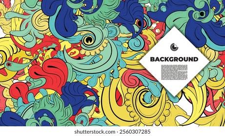 colorful psychedelic illustration for any design such as background, music festival, book cover, summer flayer, homepage, landing page.