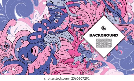 colorful psychedelic illustration for any design such as background, music festival, book cover, summer flayer, homepage, landing page.