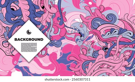 colorful psychedelic illustration for any design such as background, music festival, book cover, summer flayer, homepage, landing page.