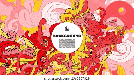 colorful psychedelic illustration for any design such as background, music festival, book cover, summer flayer, homepage, landing page.