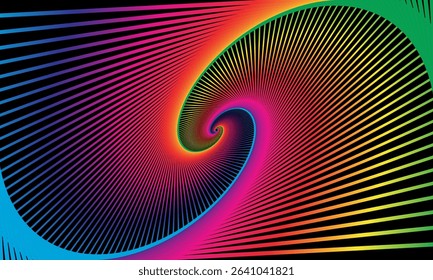 colorful psychedelic spiral lines abstract background vector illustration