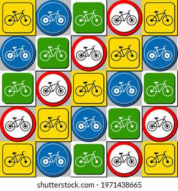 Colorful public road bike signs