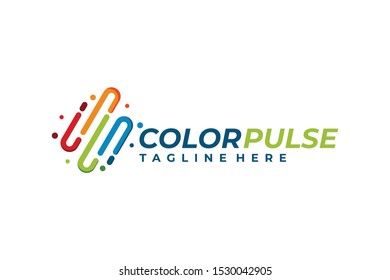 colorful pulse logo icon vector isolated