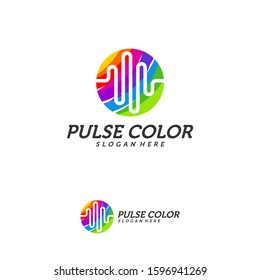 Colorful Pulse Logo minimalist vector, Colorful Pulse Icon Template, Creative design