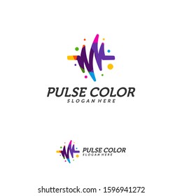 Colorful Pulse Logo minimalist vector, Colorful Pulse Icon Template, Creative design