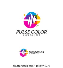 Colorful Pulse Logo minimalist vector, Colorful Pulse Icon Template, Creative design
