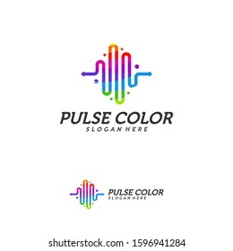 Colorful Pulse Logo minimalist vector, Colorful Pulse Icon Template, Creative design