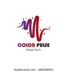 Vector minimalista con logotipo de pulso colorido, icono de pulso colorido
