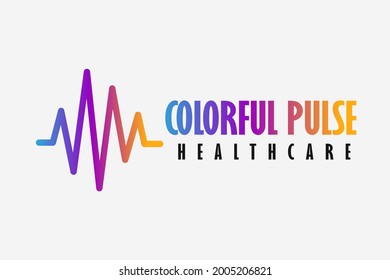 Vector minimalista con logotipo de pulso colorido, icono de pulso colorido