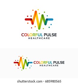 Colorful Pulse Logo minimalist vector, Colorful Pulse Icon