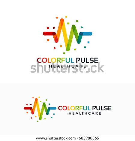Colorful Pulse Logo minimalist vector, Colorful Pulse Icon