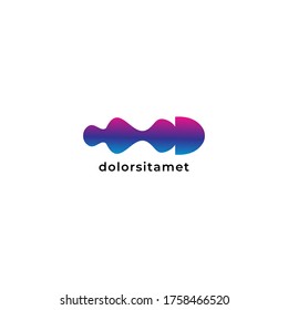 ilustración del vector de pulso colorido aislado en fondo blanco. plantilla de diseño de logotipo. Color de la gradación de magenta violeta azul.