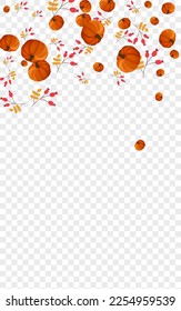 Vector transparente de fondo de calabaza colorido. Plantilla de la época de Borgoña. Borde de arce de hojas amarillas. Leaf Noviembre. Pancarta vibrante.