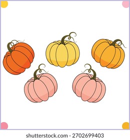 Clipart de Vector de Paquete de calabaza colorido