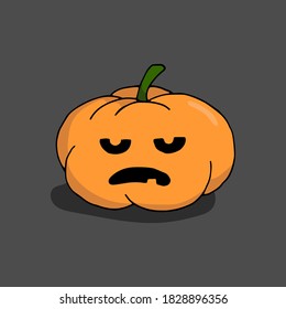 Colorful pumpkin for Halloween. Holiday on October 31. Vector hand drawn doodle illustration