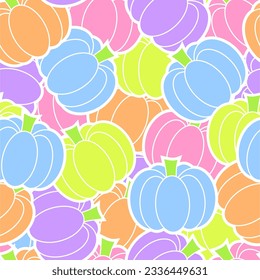 Fondo de patrón sin soldadura de calabaza colorida