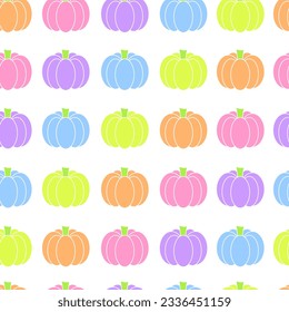 Colorful pumpkin seamless pattern background