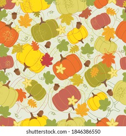 Colorful pumpkin seamless vector pattern design