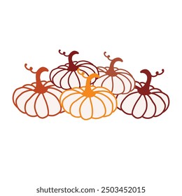 Colorful pumpkins arranged for a festive fall decoration