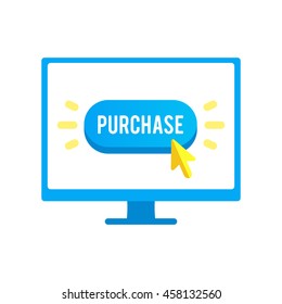Colorful purchase button. Design elements for mobile and web applications. Purchase button in stylish colors for your web shop. Purchase button vector illustration. Purchase button eps10. 