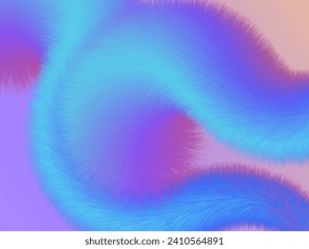 Colorful purple and blue fur texture. Background. Vector