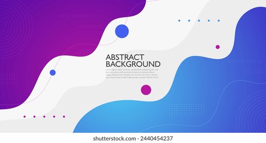 Colorful purple and blue gradient geometric business banner wave design. Creative banner design with wave shapes and lines for template. Simple white horizontal banner. Eps10 vector