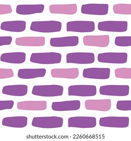 Colorful purple brick seamless pattern vector. Vector illustration in flat style on white background.