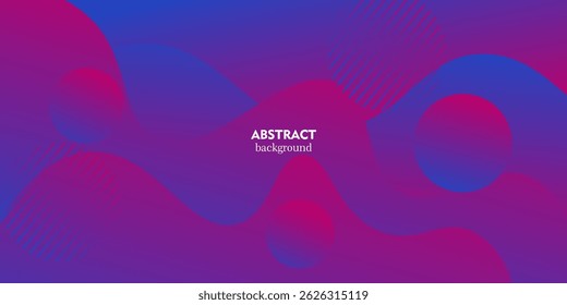 Colorful purple and dark blue gradient wave 3D background. Minimal wave fluid pattern geometric design. Vector Eps10
