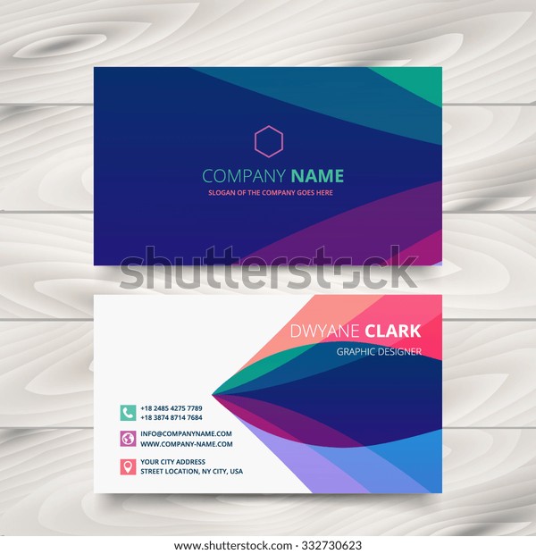 Colorful Purple Stylish Business Card Template Stock Vector (Royalty ...