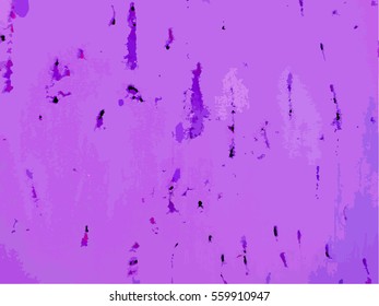 Colorful purple texture wall peeled paint and scratched. Vector illustration.