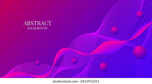 Colorful Purple Wave Lines Pattern Abstract Background With Circle Geometric. Modern Banner. Valentine's Day Wallpaper. Frame. Vector Illustration