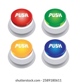 colorful push button vector graphic
