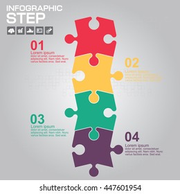 Colorful puzzle 4 details. Business component. The image can be used for your business, presentations, projects, promotion