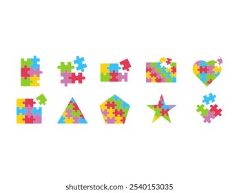 Colorful Puzzle Art Element Set 