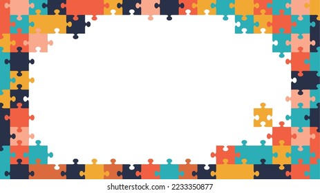 the colorful puzzle background frame