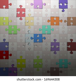 Colorful puzzle background. Vector illustration.