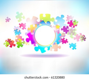 Colorful puzzle banner