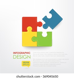 Colorful puzzle. Business component. The image can be used for your business, presentations, projects, promotion