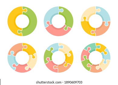 Colorful Puzzle Circle Infographic on white background.