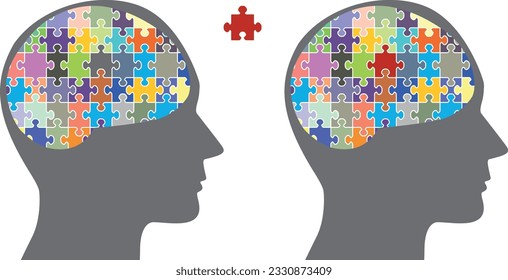 bunter Puzzle-Gesicht, Vektorgrafik