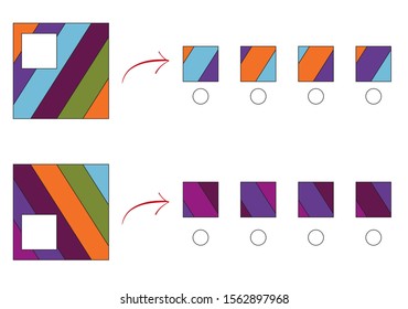 Colorful puzzle. Find the missing part
