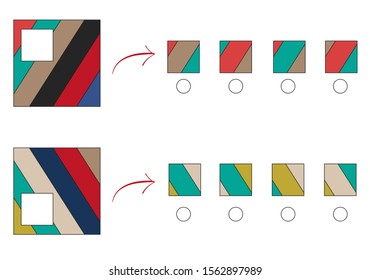 Colorful puzzle. Find the missing part