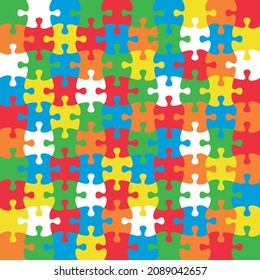 Colorful puzzle form 64 pieces stock vector
